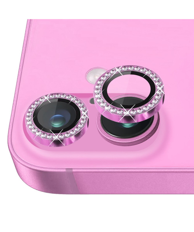 Protecteur d'Objectif iPhone 16 / 16 Plus avec Anneau en Strass