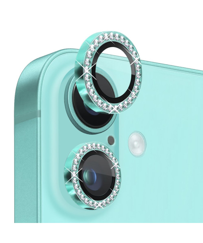 Protecteur d'Objectif iPhone 16 / 16 Plus avec Anneau en Strass