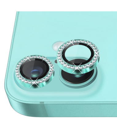Protecteur d'Objectif iPhone 16 / 16 Plus avec Anneau en Strass Cyan - photo 7
