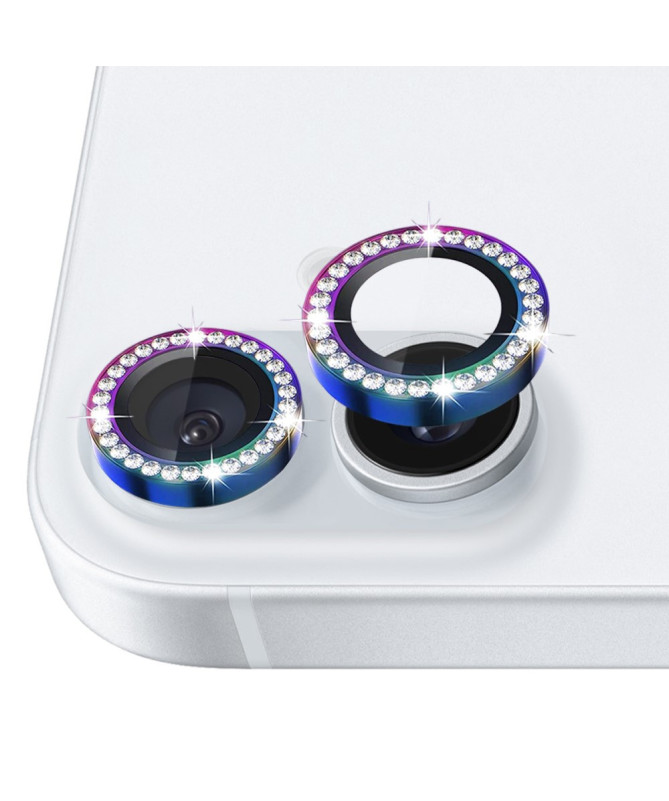 Protecteur d'Objectif iPhone 16 / 16 Plus avec Anneau en Strass