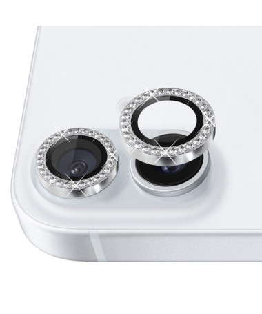 Protecteur d'Objectif iPhone 16 / 16 Plus avec Anneau en Strass Argent - photo 13