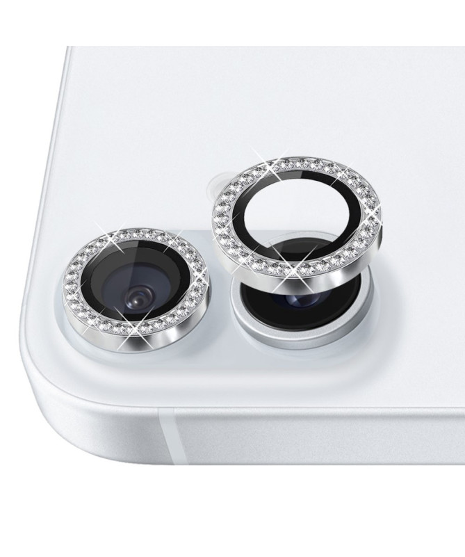 Protecteur d'Objectif iPhone 16 / 16 Plus avec Anneau en Strass