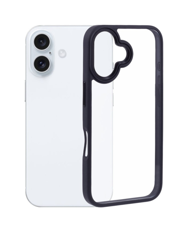 Coque Antichoc Transparente pour iPhone 16 avec Cadre Métallique