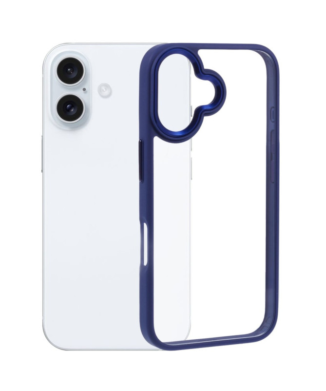 Coque Antichoc Transparente pour iPhone 16 avec Cadre Métallique