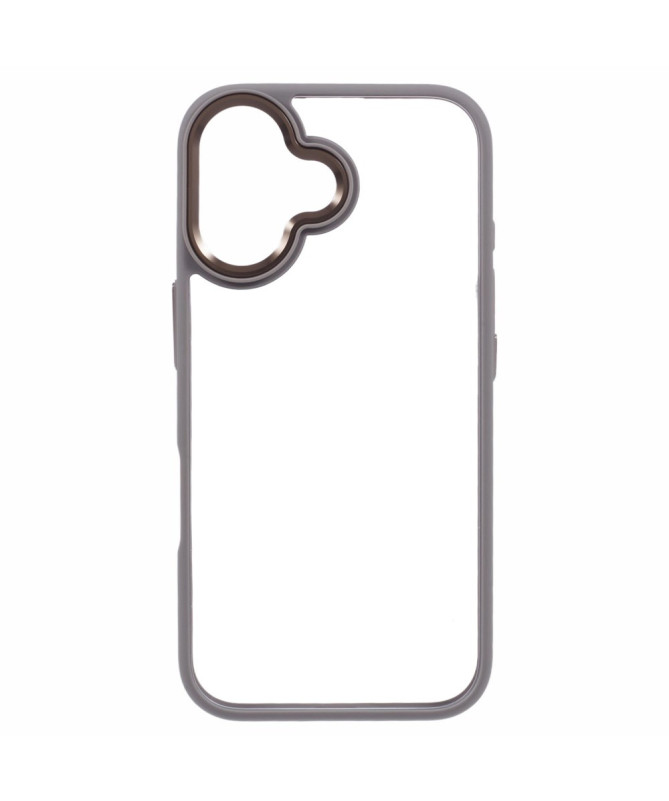 Coque Antichoc Transparente pour iPhone 16 avec Cadre Métallique