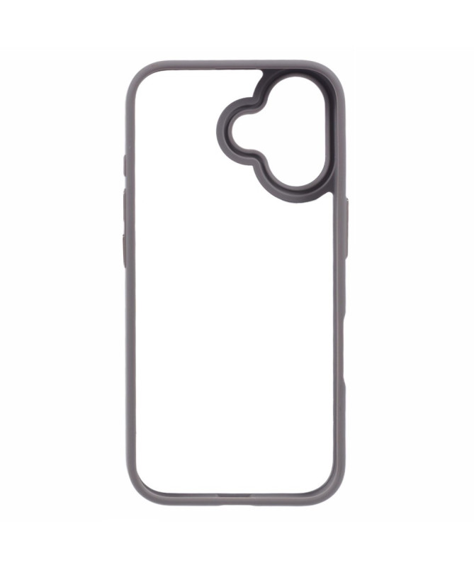 Coque Antichoc Transparente pour iPhone 16 avec Cadre Métallique