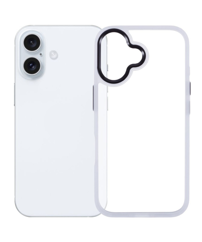 Coque Antichoc Transparente pour iPhone 16 avec Cadre Métallique