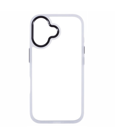 Coque Antichoc Transparente pour iPhone 16 avec Cadre Métallique Blanc - photo 10