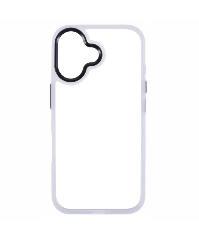 Coque Antichoc Transparente pour iPhone 16 avec Cadre Métallique