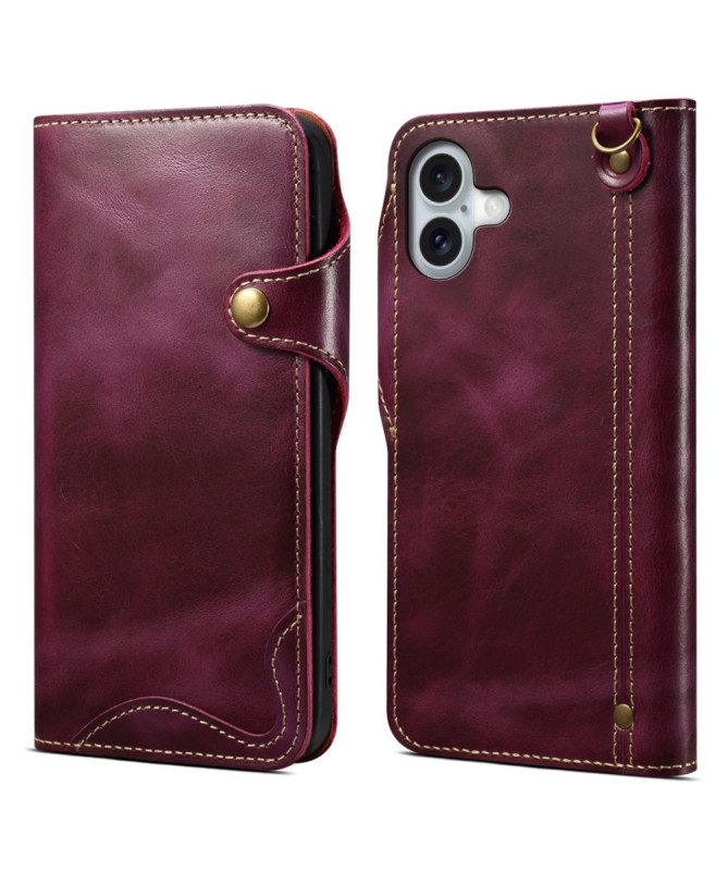 Portefeuille Prestige en Cuir Authentique pour iPhone 16