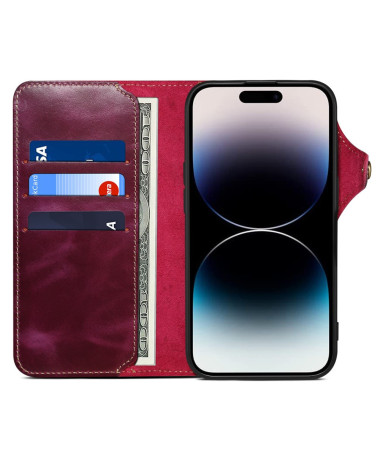 Portefeuille Prestige en Cuir Authentique pour iPhone 16 Violet - photo 14
