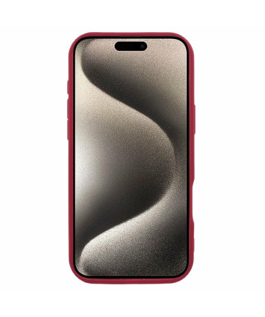 Coque iPhone 16 avec Design Strié et Anti-Dérapant Vin Rouge - photo 6