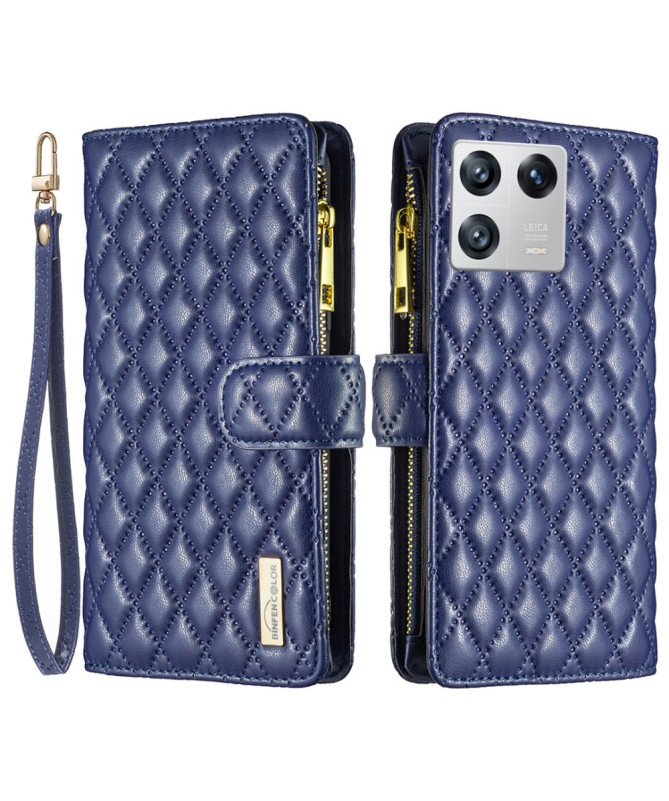 Housse Xiaomi 13 QuiltedLux Design Matelassé avec Poche Zippée
