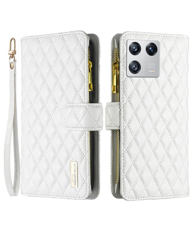 Housse Xiaomi 13 QuiltedLux Design Matelassé avec Poche Zippée