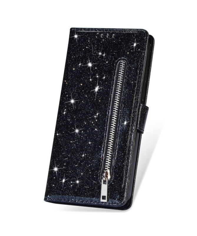 Housse Xiaomi 13 en Cuir Pailleté avec Fermeture Zippée