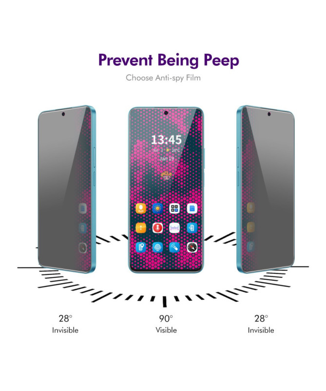 Oppo A79 5G - Verre trempé et filtre de confidentialité