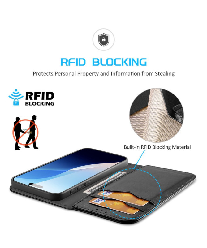 Housse iPhone 16 Pro Max HIVO Series Cuir