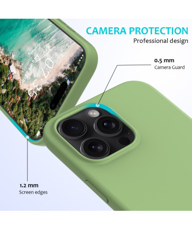 Coque iPhone 16 Pro Max en silicone liquide anti-chute