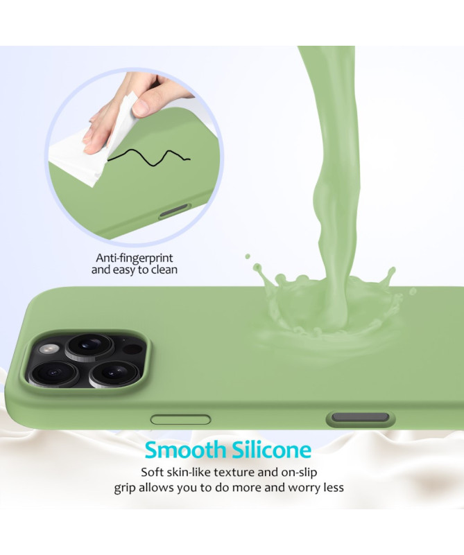 Coque iPhone 16 Pro Max en silicone liquide anti-chute