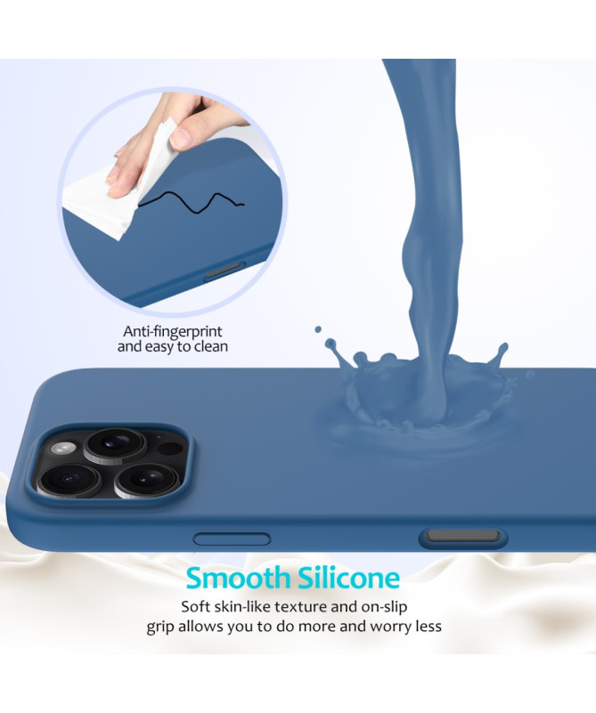 Coque iPhone 16 Pro Max en silicone liquide anti-chute