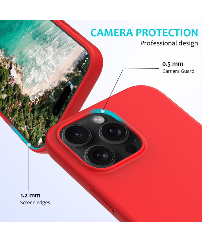 Coque iPhone 16 Pro Max en silicone liquide anti-chute