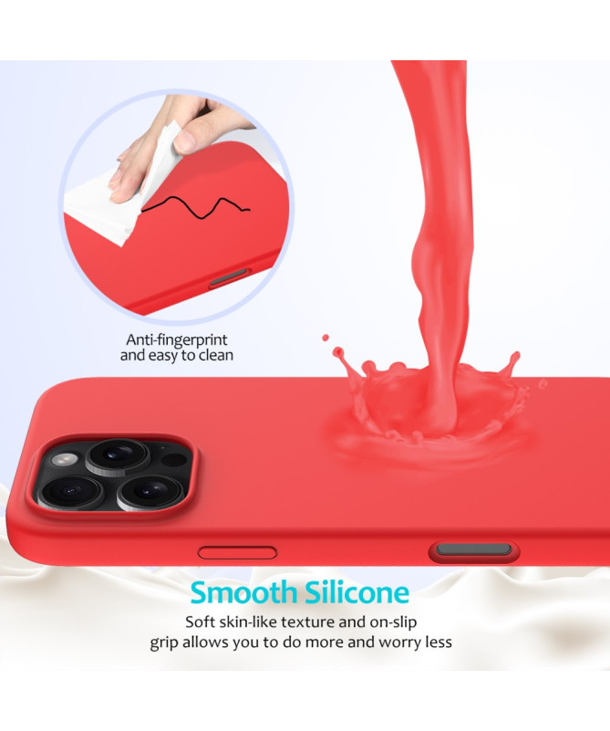 Coque iPhone 16 Pro Max en silicone liquide anti-chute