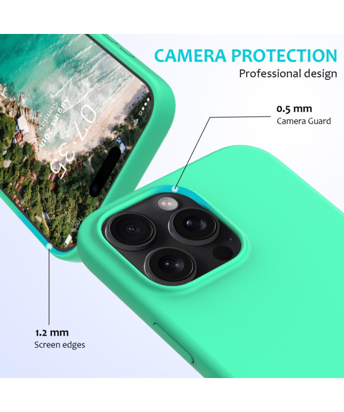 Coque iPhone 16 Pro Max en silicone liquide anti-chute