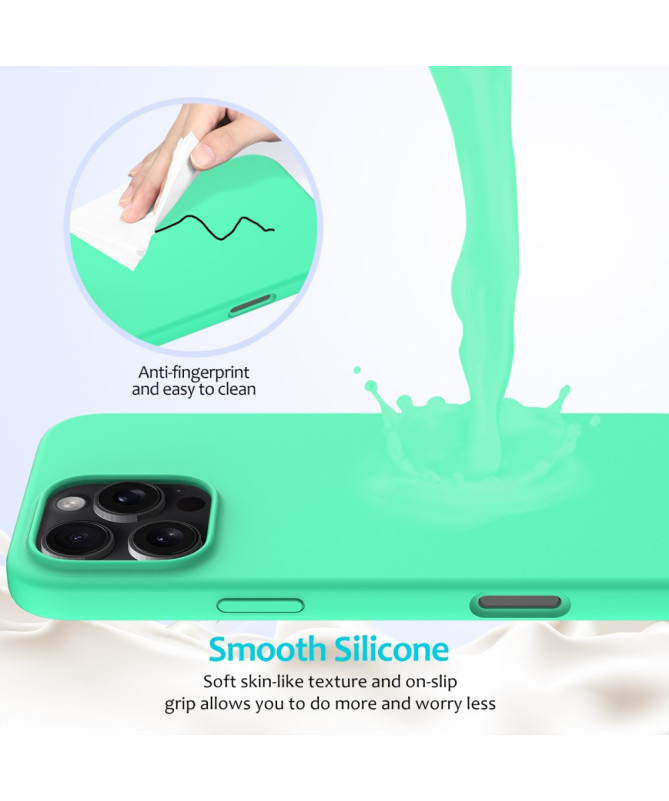 Coque iPhone 16 Pro Max en silicone liquide anti-chute