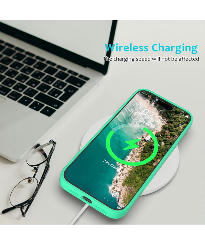 Coque iPhone 16 Pro Max en silicone liquide anti-chute