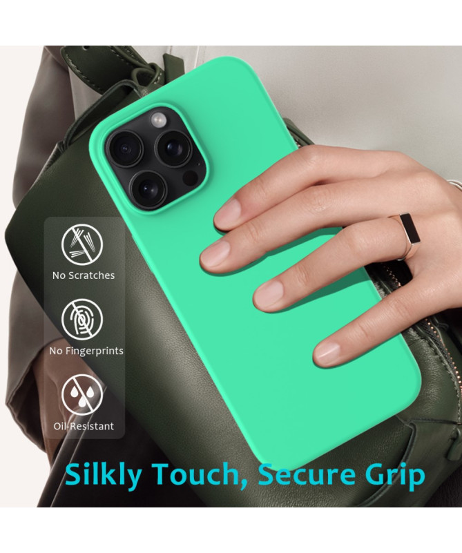 Coque iPhone 16 Pro Max en silicone liquide anti-chute