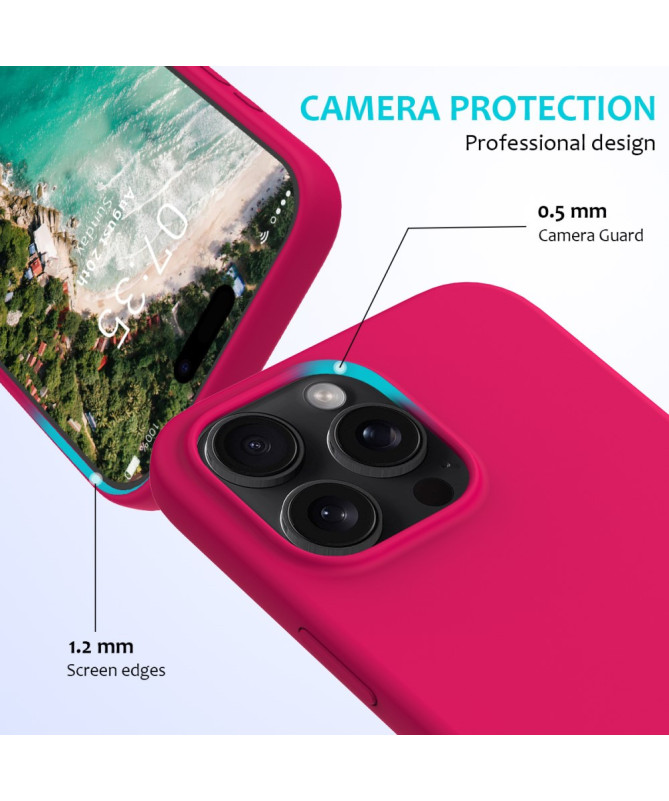 Coque iPhone 16 Pro Max en silicone liquide anti-chute