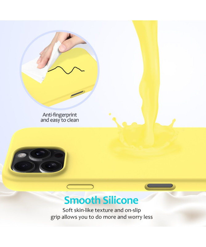 Coque iPhone 16 Pro Max en silicone liquide anti-chute