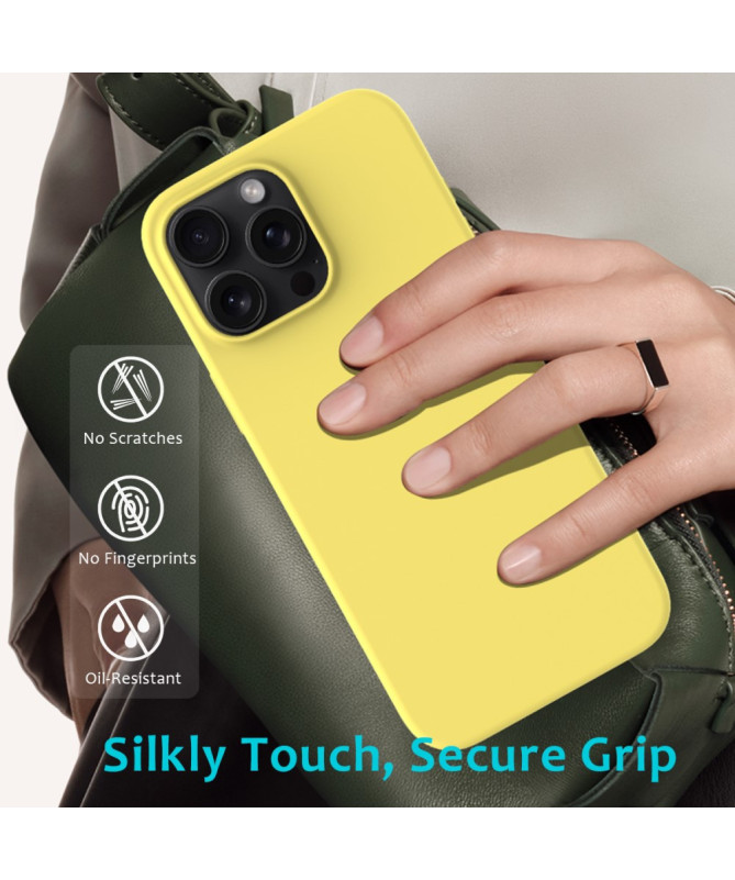 Coque iPhone 16 Pro Max en silicone liquide anti-chute