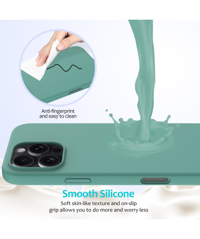 Coque iPhone 16 Pro Max en silicone liquide anti-chute