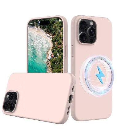 Coque iPhone 16 Pro Max magnétique en silicone liquide