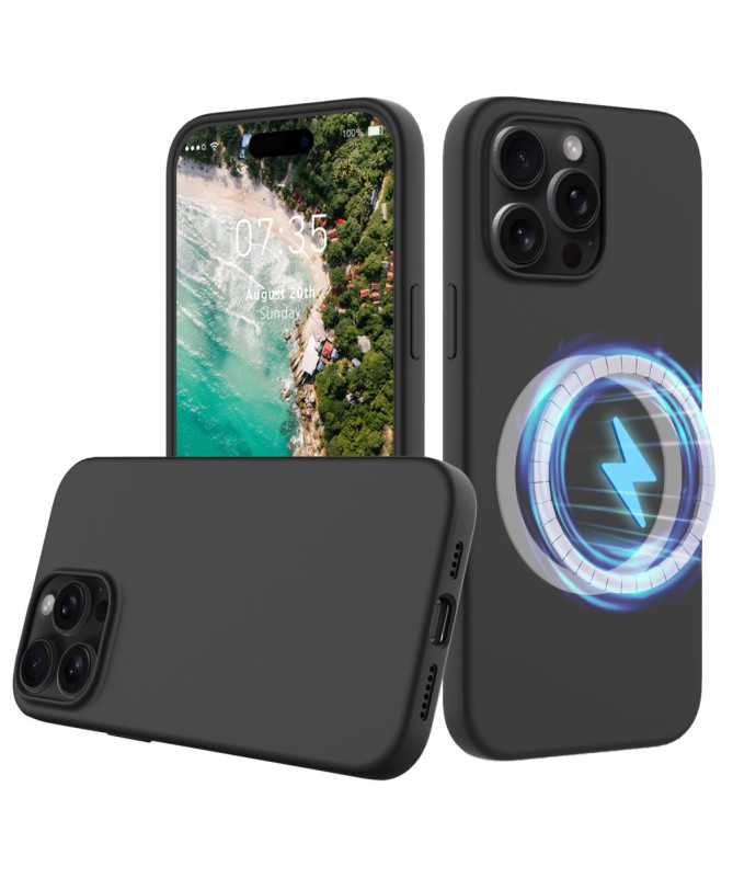 Coque iPhone 16 Pro Max magnétique en silicone liquide