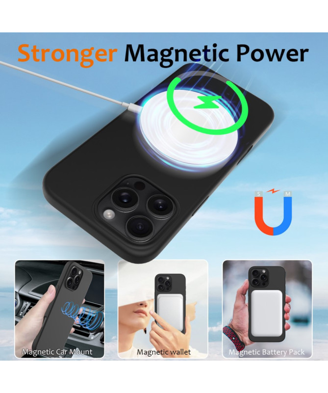 Coque iPhone 16 Pro Max magnétique en silicone liquide