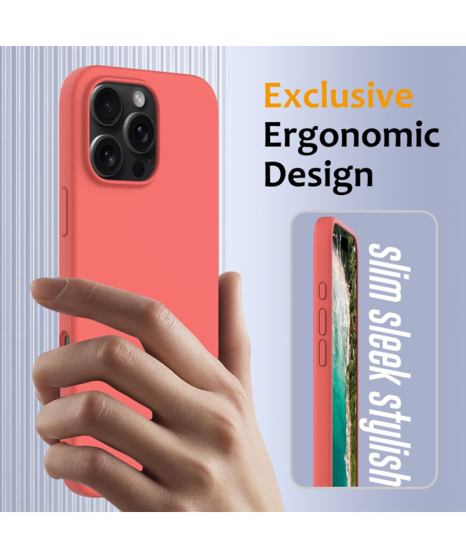 Coque iPhone 16 Pro Max magnétique en silicone liquide