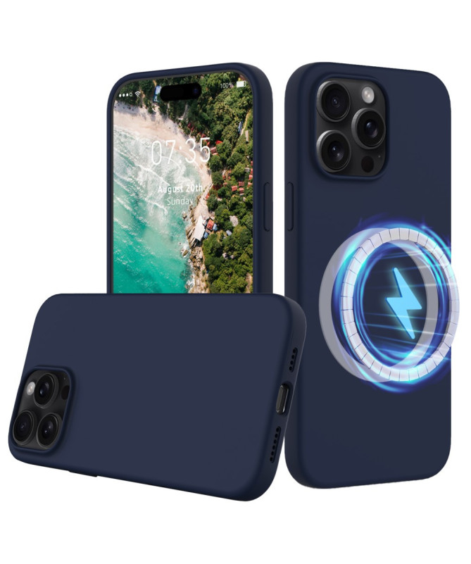 Coque iPhone 16 Pro Max magnétique en silicone liquide