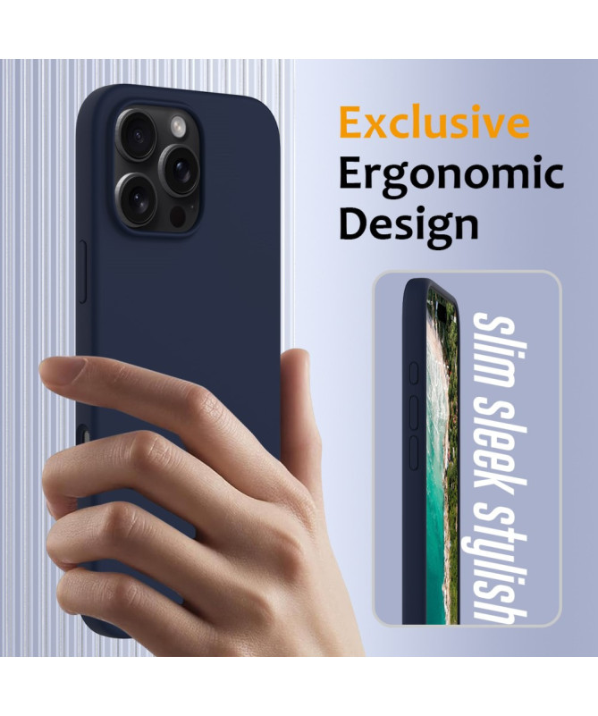 Coque iPhone 16 Pro Max magnétique en silicone liquide