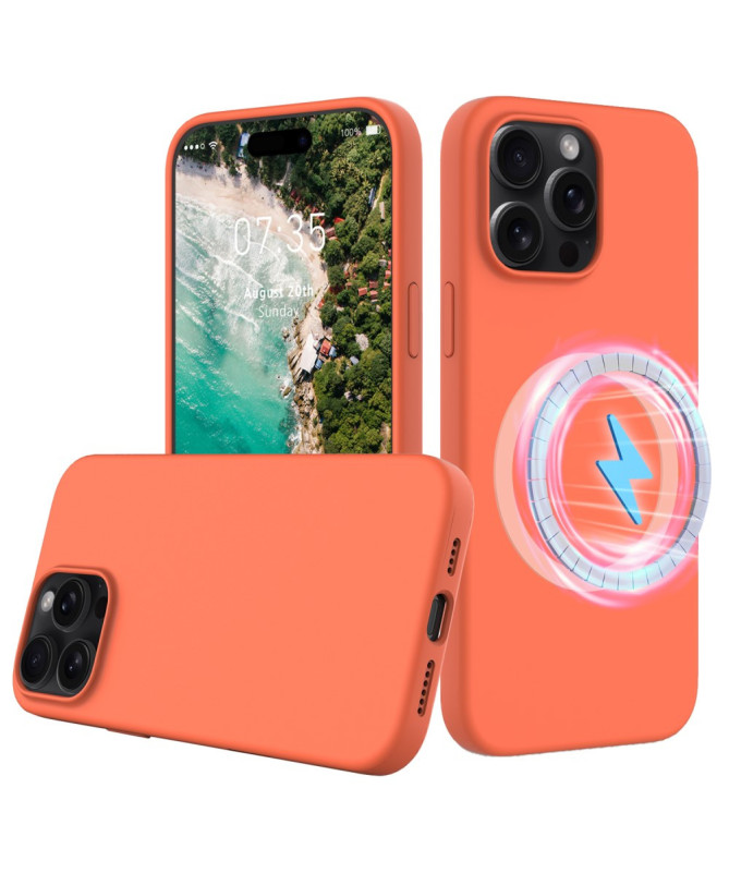Coque iPhone 16 Pro Max magnétique en silicone liquide