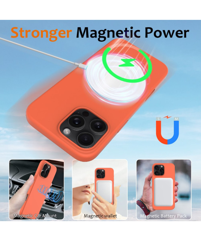 Coque iPhone 16 Pro Max magnétique en silicone liquide