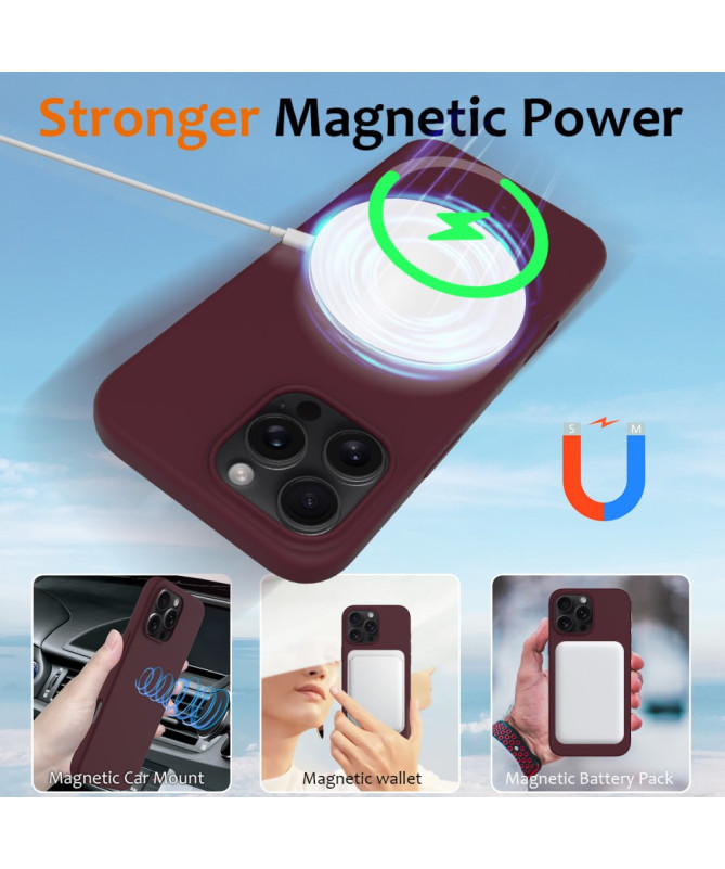 Coque iPhone 16 Pro Max magnétique en silicone liquide