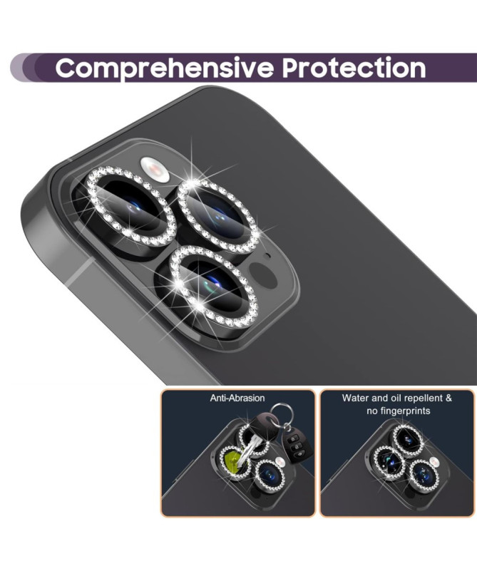 Protecteur d'Objectif iPhone 16 Pro/16 Pro Max en Verre Trempé Strass