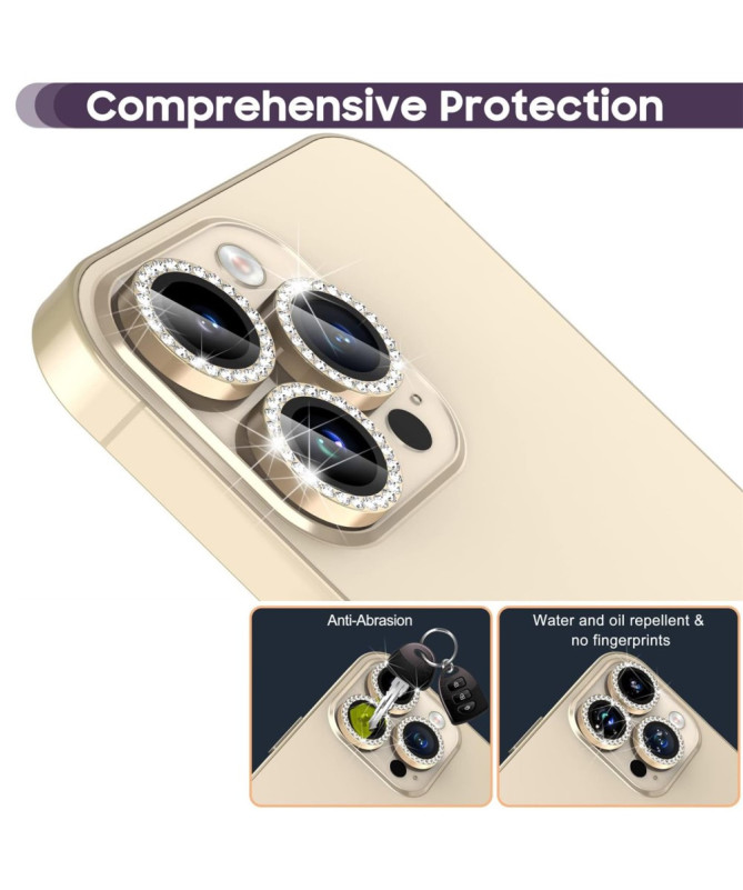 Protecteur d'Objectif iPhone 16 Pro/16 Pro Max en Verre Trempé Strass