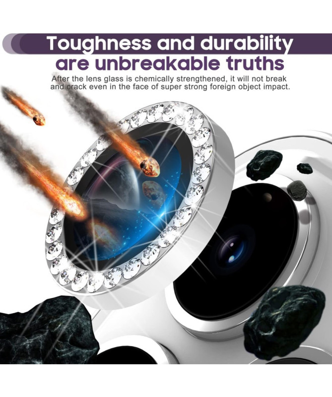 Protecteur d'Objectif iPhone 16 Pro/16 Pro Max en Verre Trempé Strass
