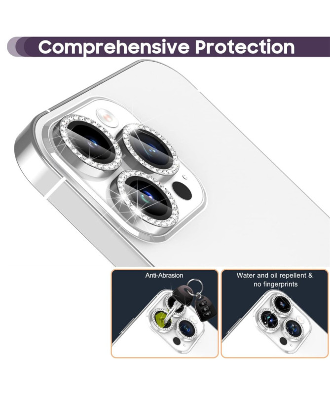 Protecteur d'Objectif iPhone 16 Pro/16 Pro Max en Verre Trempé Strass