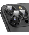 Protecteur d'Objectif iPhone 16 Pro/16 Pro Max en Verre Trempé avec Anneau Métallique