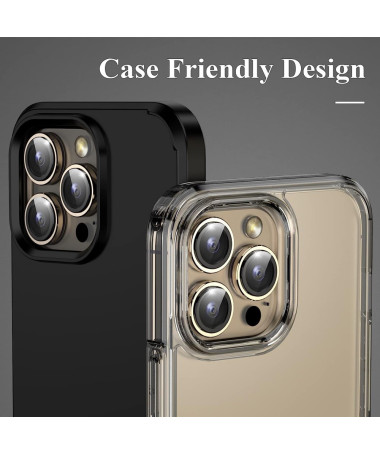 Protecteur d'Objectif iPhone 16 Pro/16 Pro Max en Verre Trempé avec Anneau Métallique Or - photo 6
