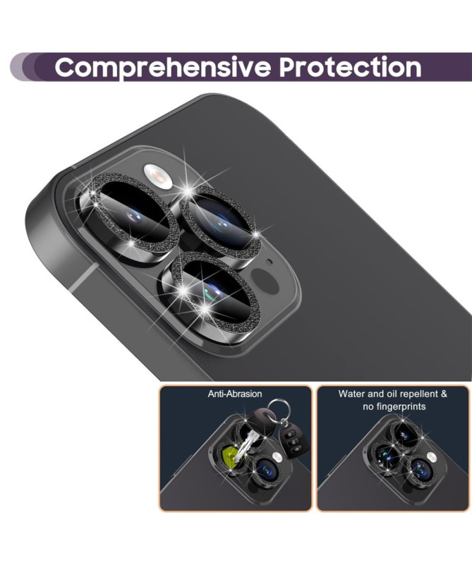 Protecteur d'Objectif à Paillettes pour iPhone 16 Pro/16 Pro Max